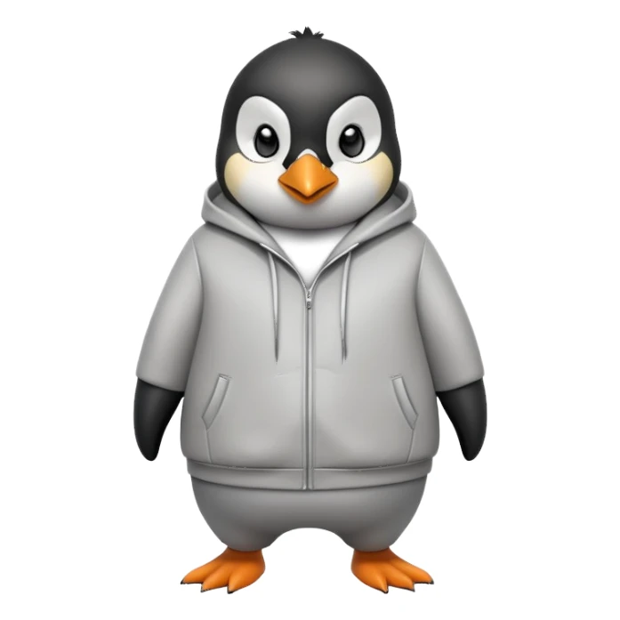head and shoulders portrait of a friendly anthropomorphised penguin wearing a mafia-style tracksuit, soprano vibe, angry, confident scheming expression sticker
