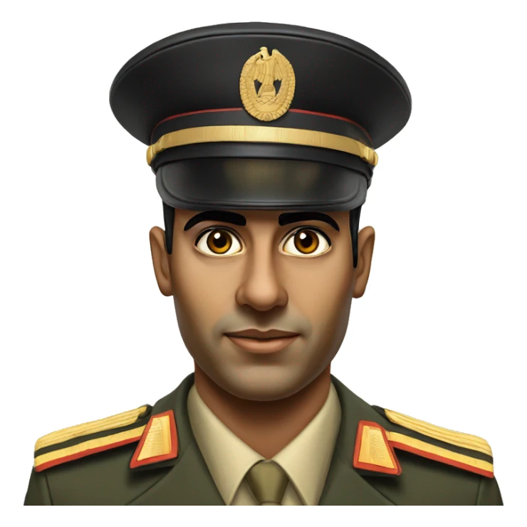 egyptian officer millitary 1970 photorealistic sticker
