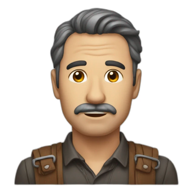 Hombre-calvo-cicatriz-en-cabeza-enfadado sticker