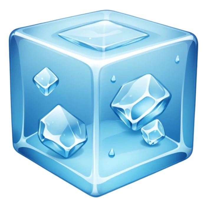 Water frozen cube emoji sticker