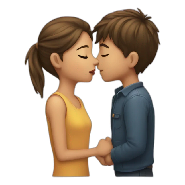 A girl kissing a boy sticker