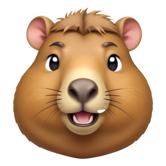Cinematic Comical Capybara Portrait Emoji, Head tilted dramatically with an exaggeratedly shocked expression, featuring a robust, rotund build and a distinct capybara head with a broad snout and small ears, with wide, comically expressive eyes full of humorous disbelief, Simplified yet hilariously expressive features, highly detailed, glowing with a slightly sassy natural glow, high shine, dramatic yet playful, stylized with an air of quirky charm, soft glowing outline, capturing the essence of a meme-worthy capybara that looks ready to side-eye its way into viral fame! sticker