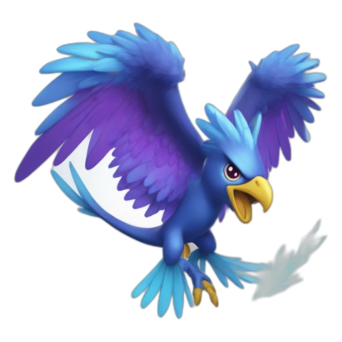 Blue Purple Shiny Galarian-Articuno Fire Head Big Eyeys 4k HD sticker