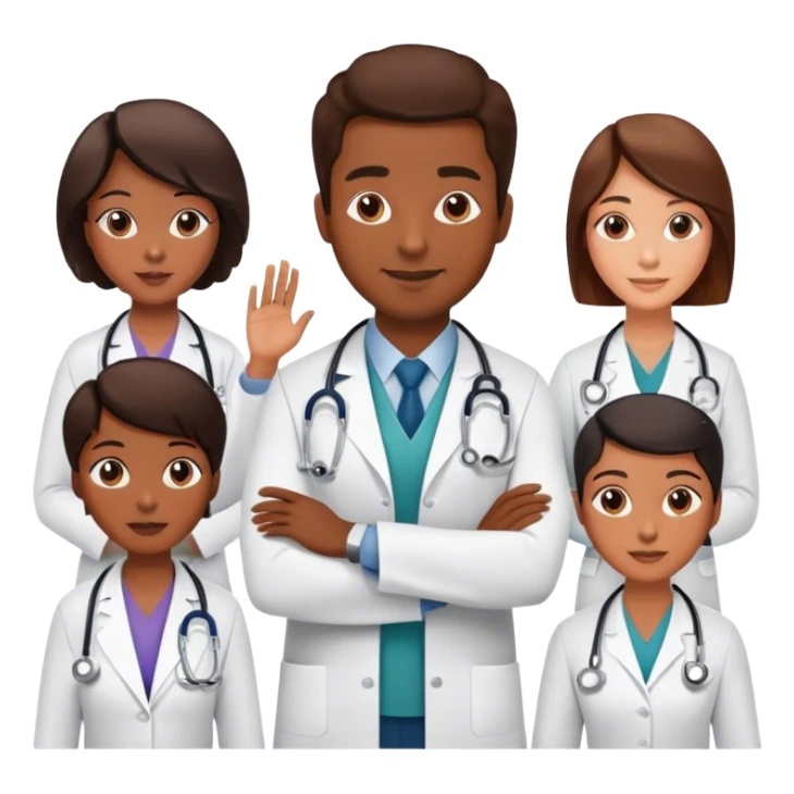 A doctor conducting wellness session with employees  sticker