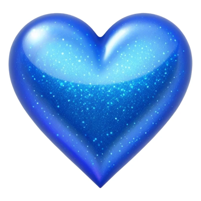 glitter heart with neon blue sparkles sticker