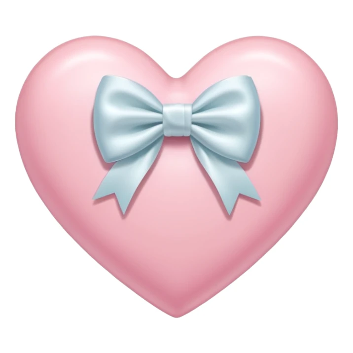 Pastel pink heart with white bow sticker