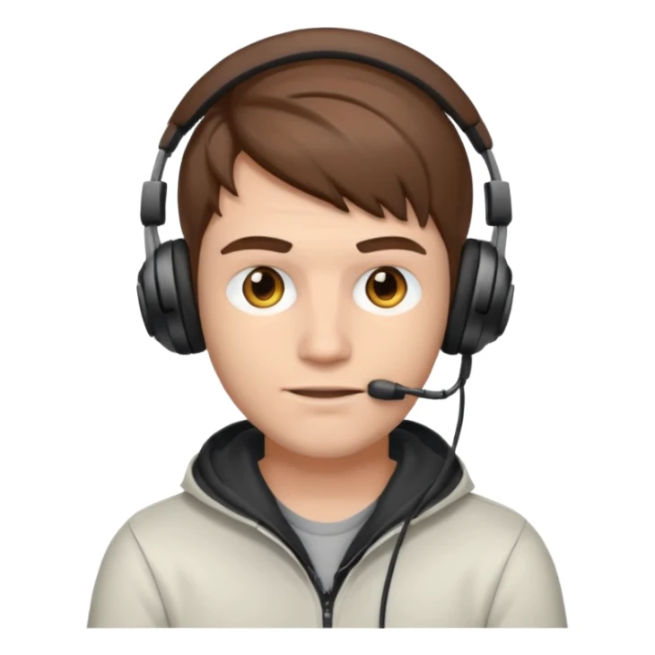 garcon blanc cheveux brun gamer sticker