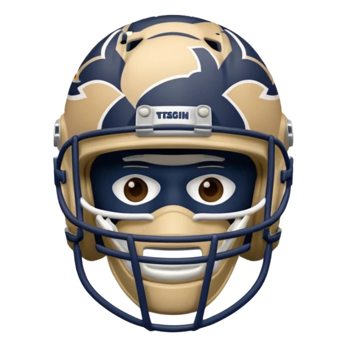 College football player helmet in light tan color  sticker