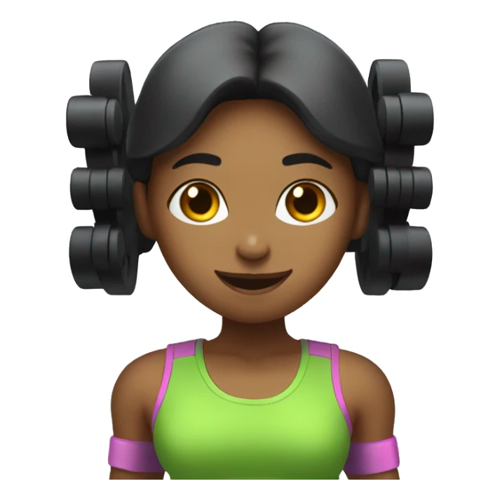 Cute gym girl with dumbbells  sticker