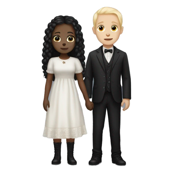 Gothic mixed wife white husband and light skin baby boy sticker