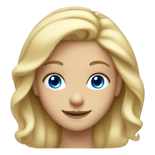 smiling blonde girl with blue eyes sticker
