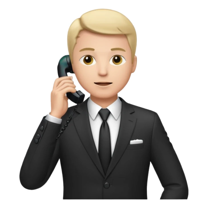 businessman talking on the phone, full body sticker
