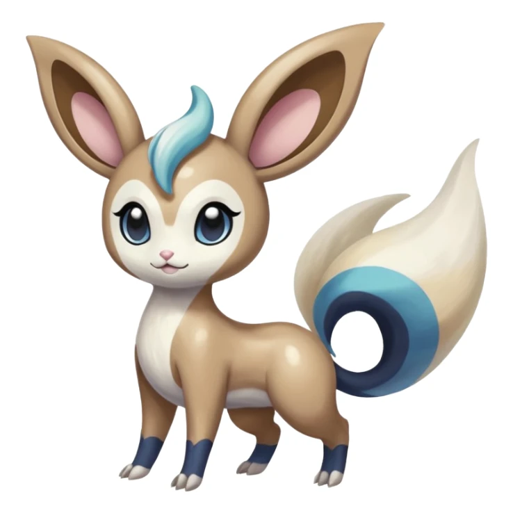 Colorful Skilled Adept Graceful Asian Painted Meloetta-Minccino-Absol-Emolga-Pachirisu-fusion-hybrid-creature (full body) sticker