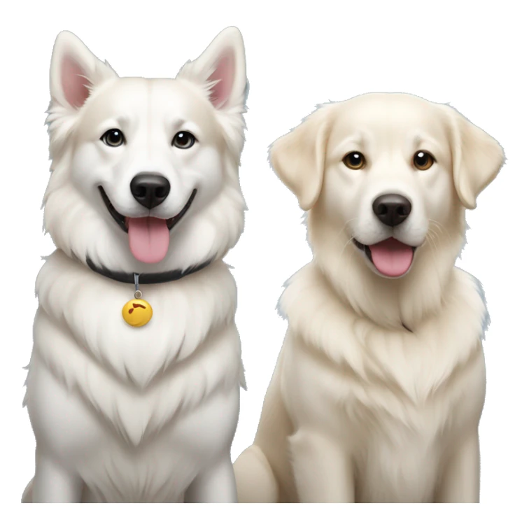 A golden retriever and a white husky friends sticker