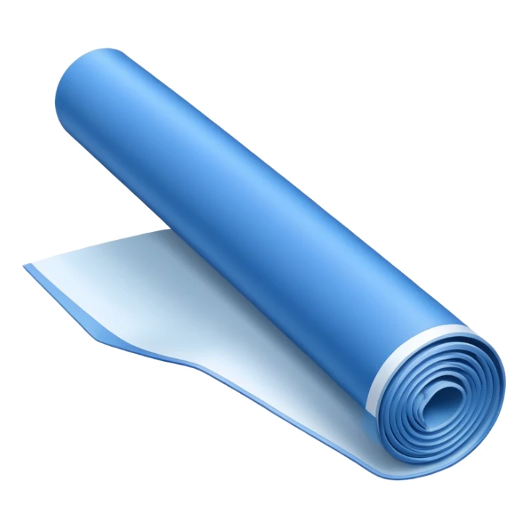 blue blueprint with white lines, partially unrolled, side view sticker