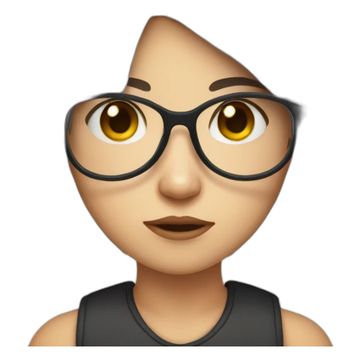 a cute girl with glasses who got punched sticker