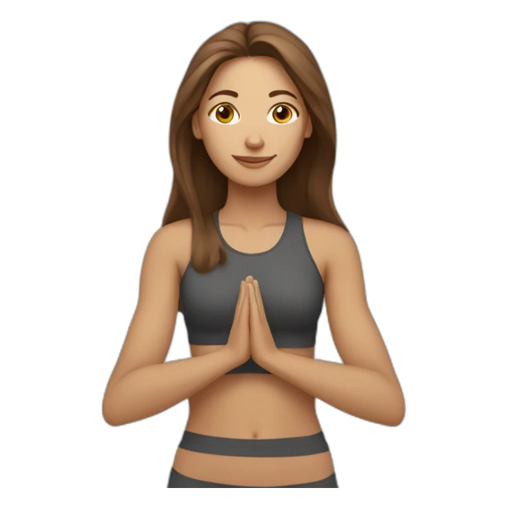 brown long hair yoga teacher feminine sticker