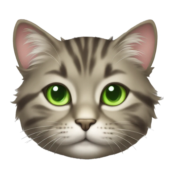 Fluffy tabby cat with light green eyes sticker