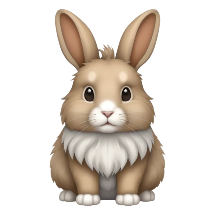 lionhead light brown, grey and white rabbit full body sticker