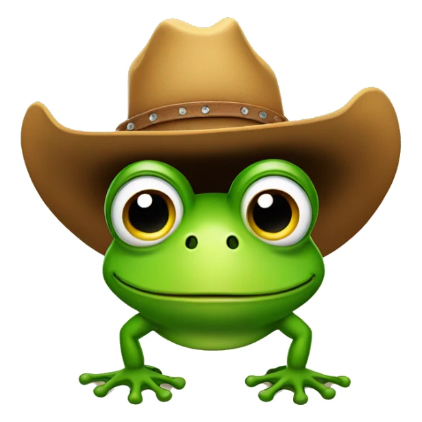 Frog holding a cowboy hat on his head sticker