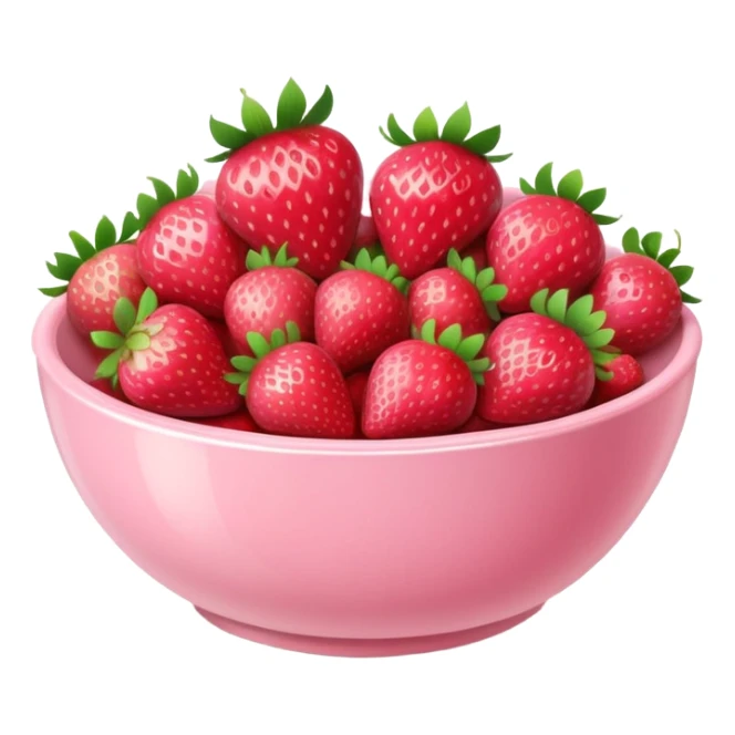 large fancy pastel pink bowl of strawberries sticker