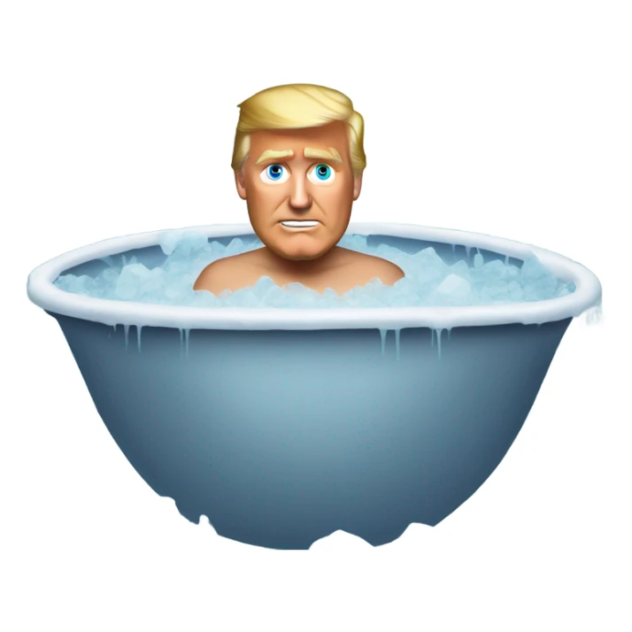 President trump in ice bath sticker