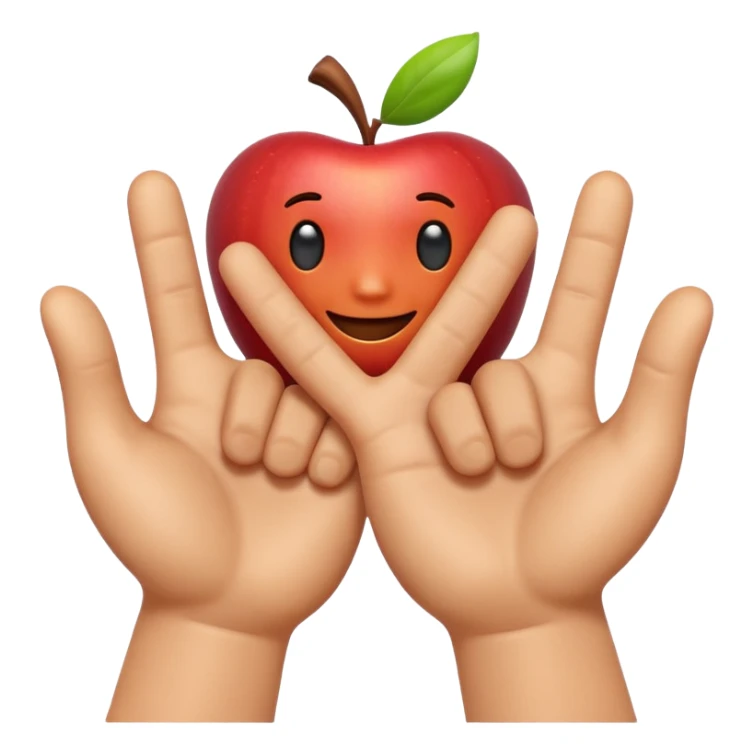 A 3D Apple-style emoji showing two different cartoon hands clapping together in a fun "high five / slap" gesture, only hands visible, with small motion lines and cheerful energy around, colorful and playful design sticker