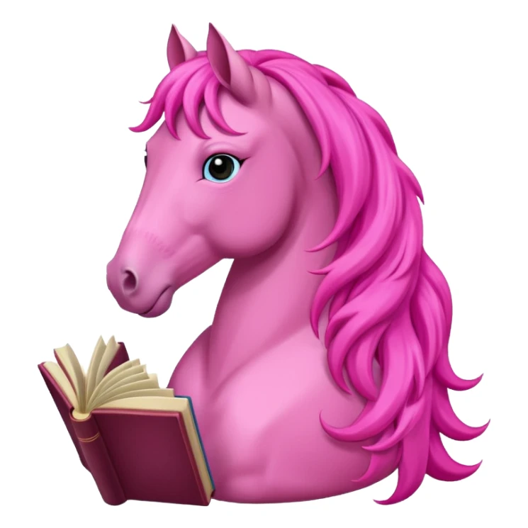 pinkn horse with book sticker