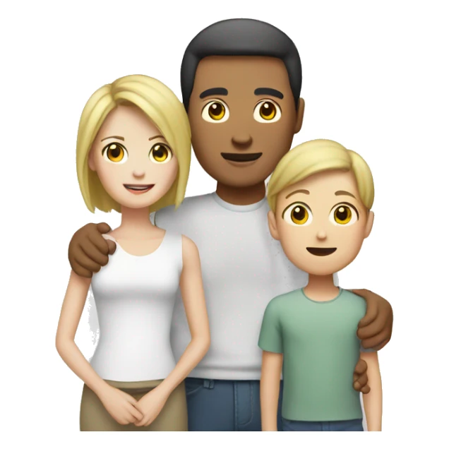 Asian dad and white mom with white teenager  sticker