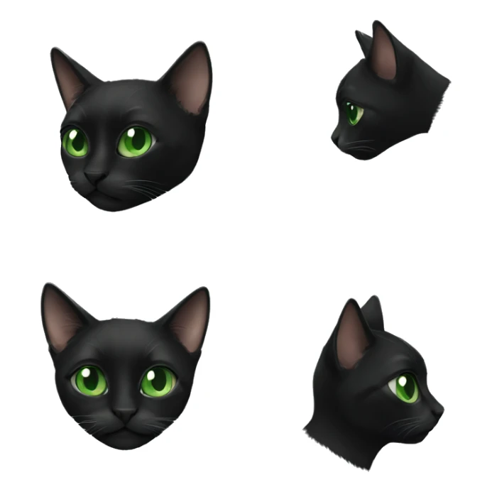 Green eyed black cat sticker