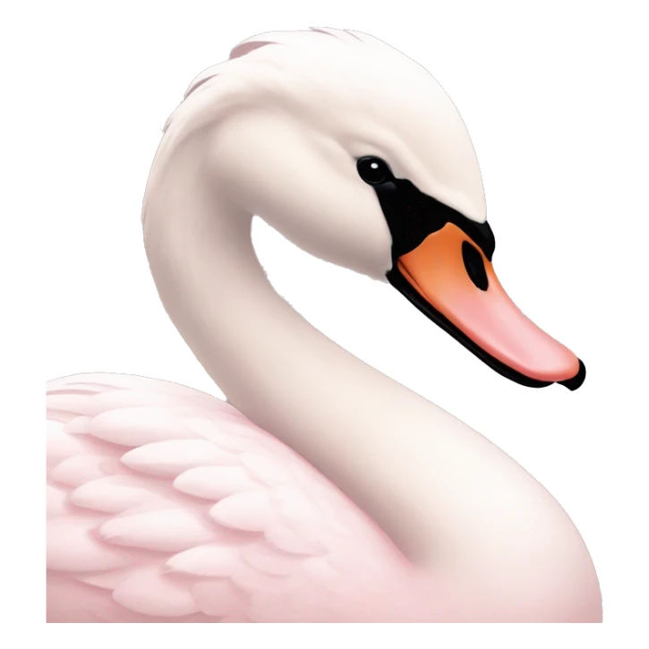pastel pink swan with a light pink bow sticker