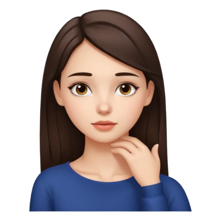 Brunette girl with hand on neck sticker