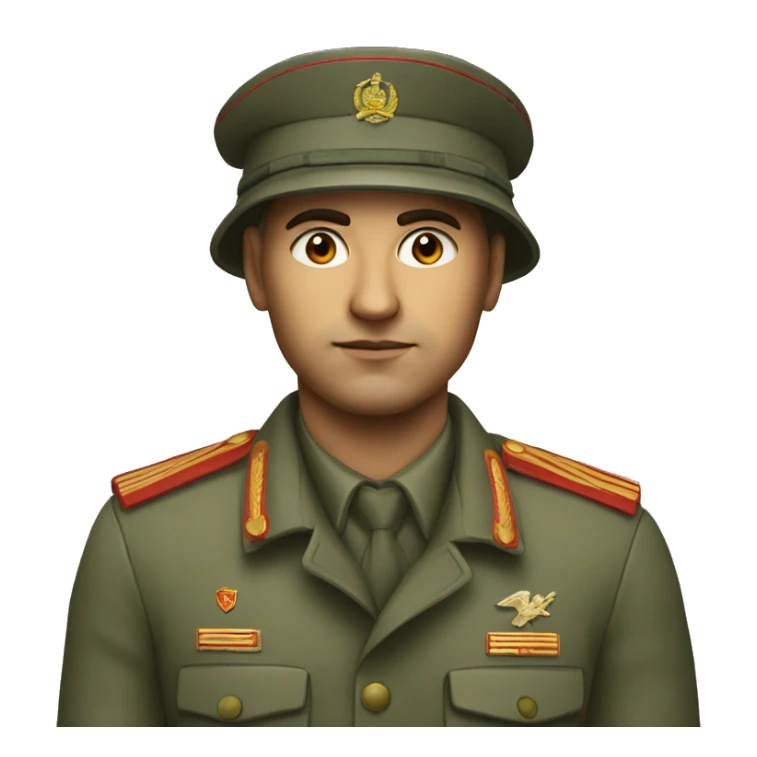 realistic ussr soldier serious with military takes sticker