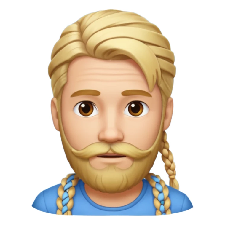 sakalı ve örgülü saçı olan sarışın adam sticker