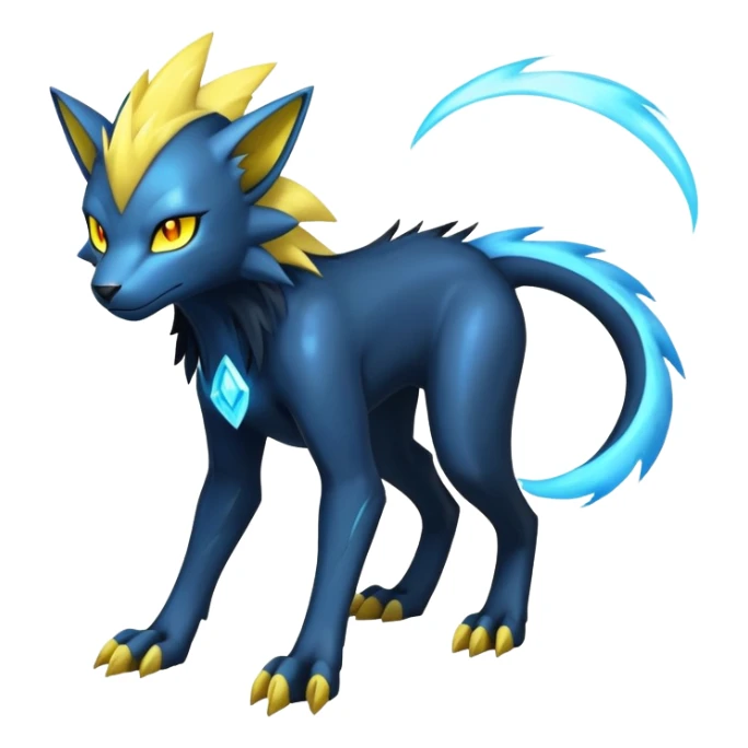 Futuristic Modern Manectric-Luxray-Draco-Fakémon-hybrid-creature (full body), 4 legs sticker