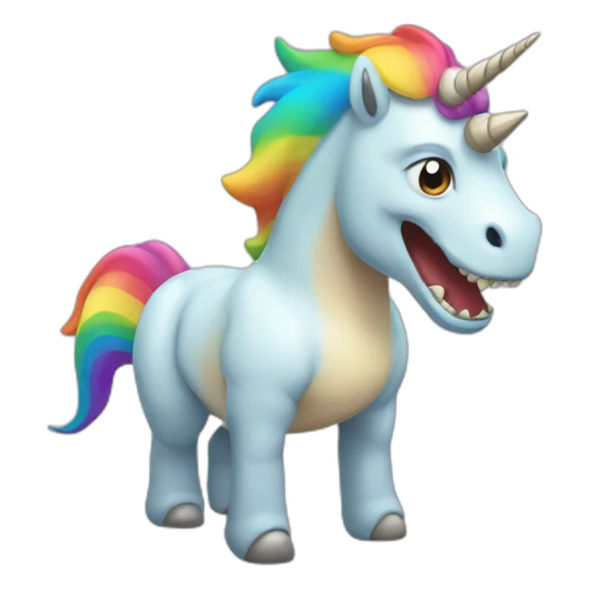 unicorn-tyrannosaurus-rainbow sticker