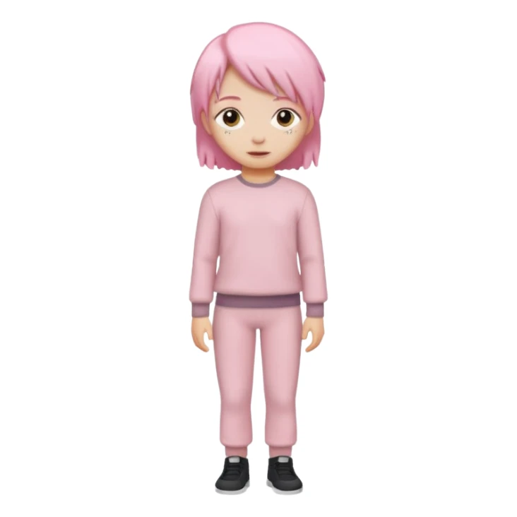 Beige full body hourse with soft pink hair sticker