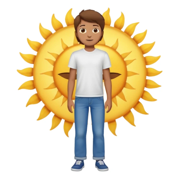 Make in Apple style a boy with brown hair stay in latoo sticker