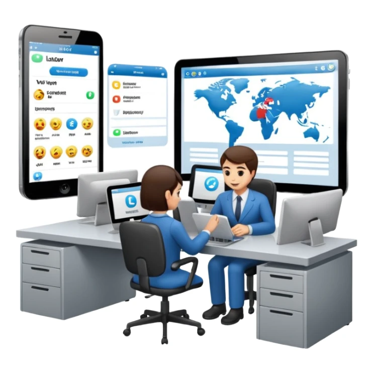 Digital Labour and an example of Agents at work in a workplace setting. sticker