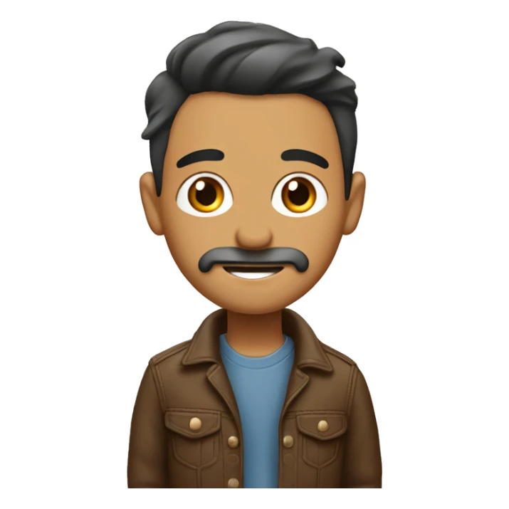 Chico de piel no tan café con ropa frío sticker