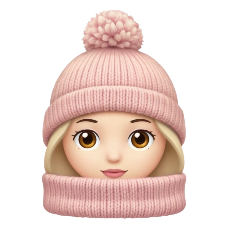 Light pink and beige winter hat (just the hat) sticker
