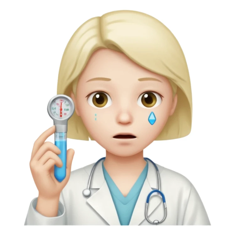 persona enferma con un termometro en la boca  sticker