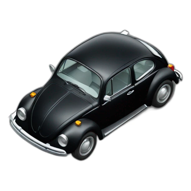 black vw beetle from above driving away sticker
