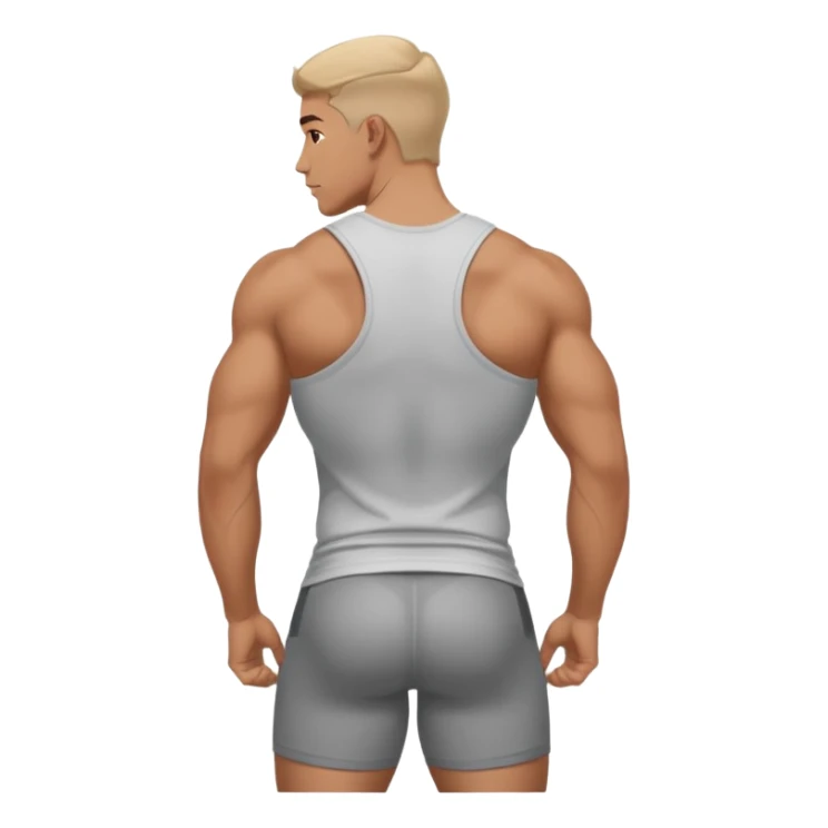 guy working out glutes with shirt on from the back sticker