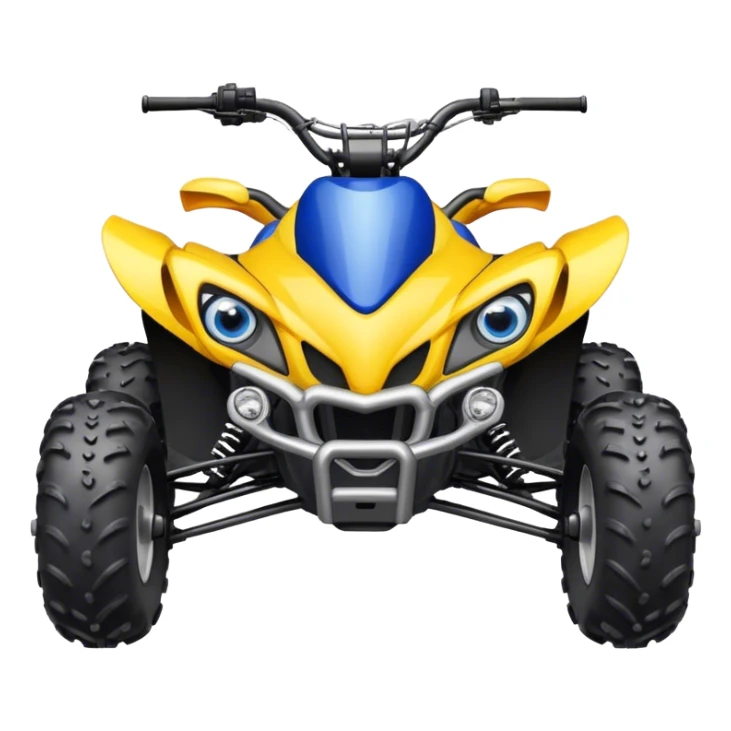 atv quad banshee front with a smile and eyes sticker