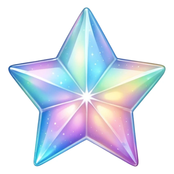 Sparkly glossy Pastel iridescent glass crystal estrella sticker