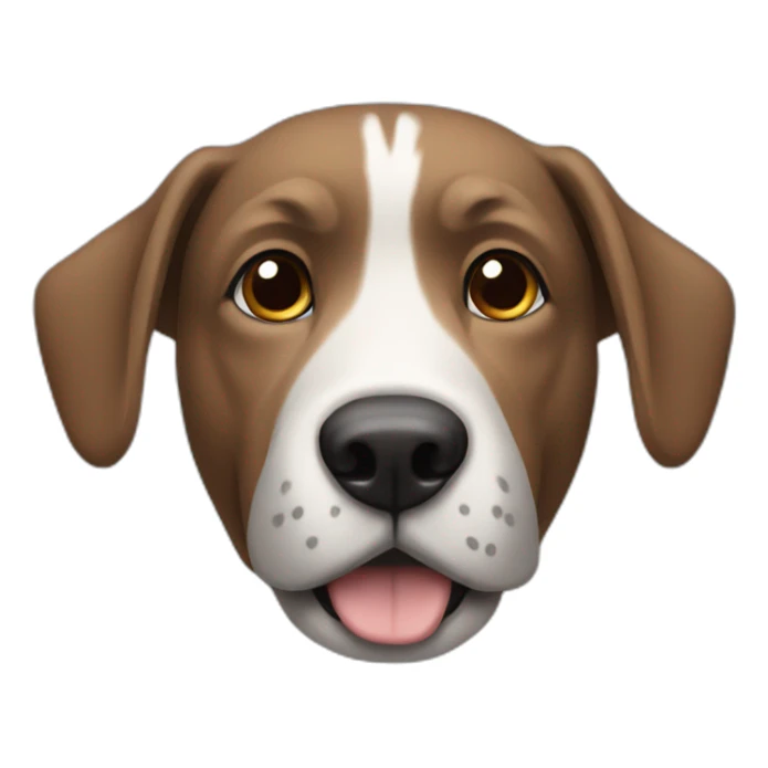 Dog with grey body, brown head, white nose, ears long  sticker