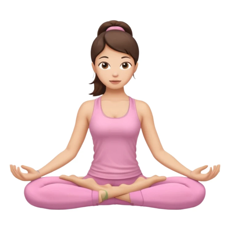 brunette yoga girl light pink clothes n sticker