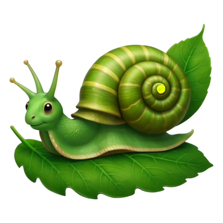 Snail with Long hair on leaf sticker