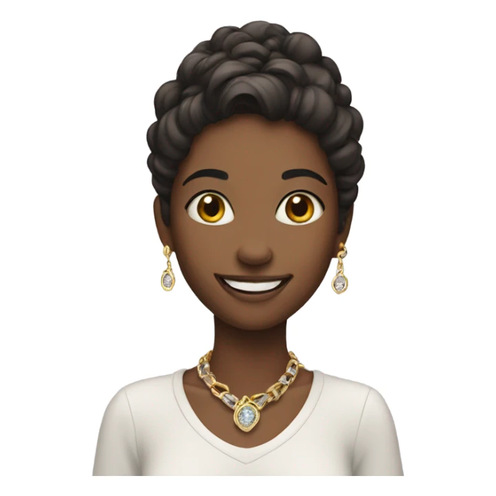 smiling girl with jewelry sticker